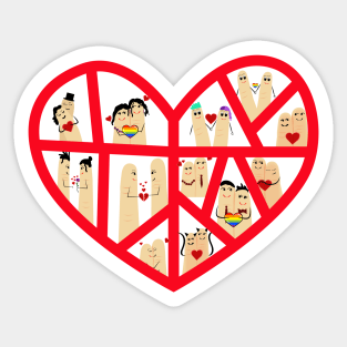 valentine fingers heart Sticker